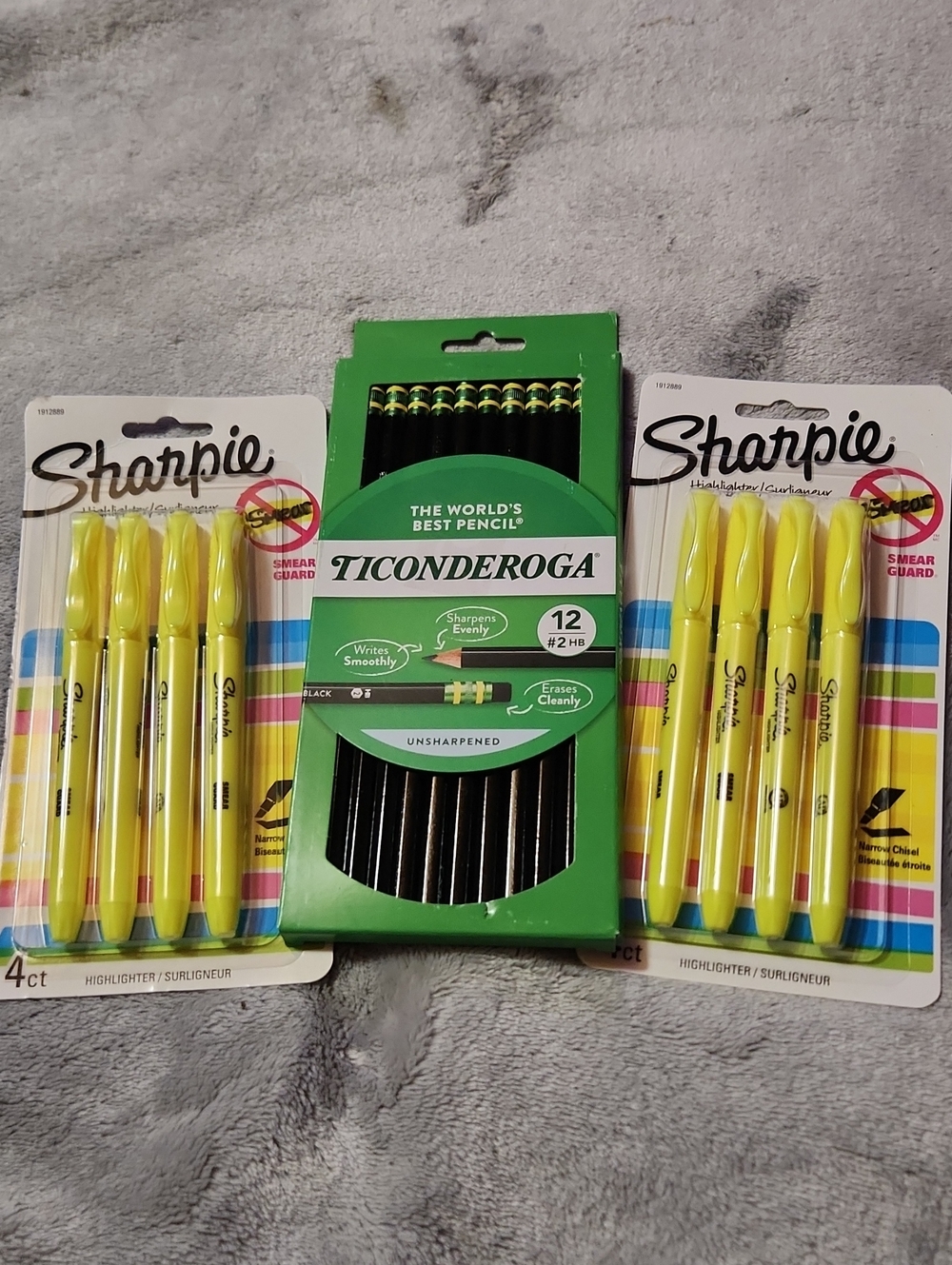 Ticonderoga #2 HB Pencils + Yellow Sharpie Highlighters